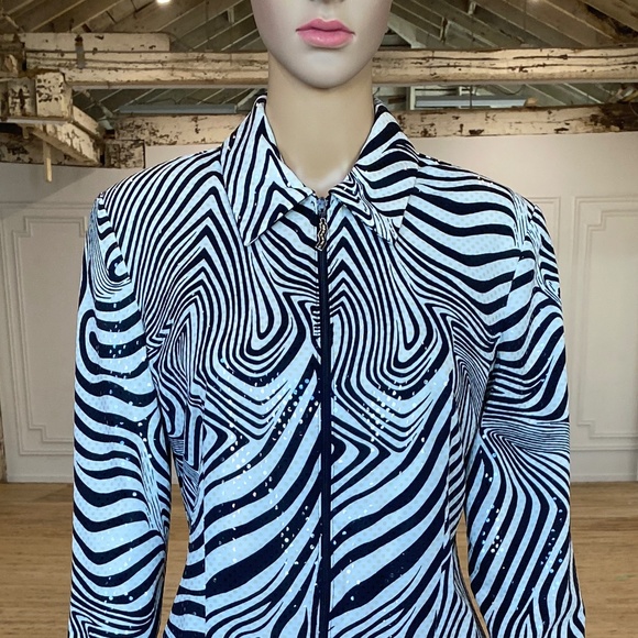 Vintage 1990's "Joseph Ribkoff" Zebra Print Blazer - Picture 2 of 11